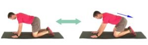 man doing hip rocking exercises