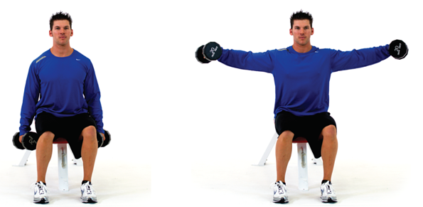 Straight arm lateral dumbbell raise