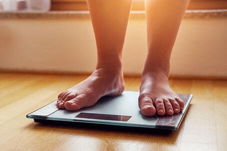 Person's feet on scale
