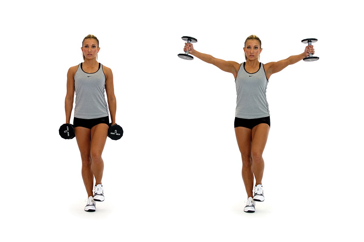 Single-leg dumbbell scaption