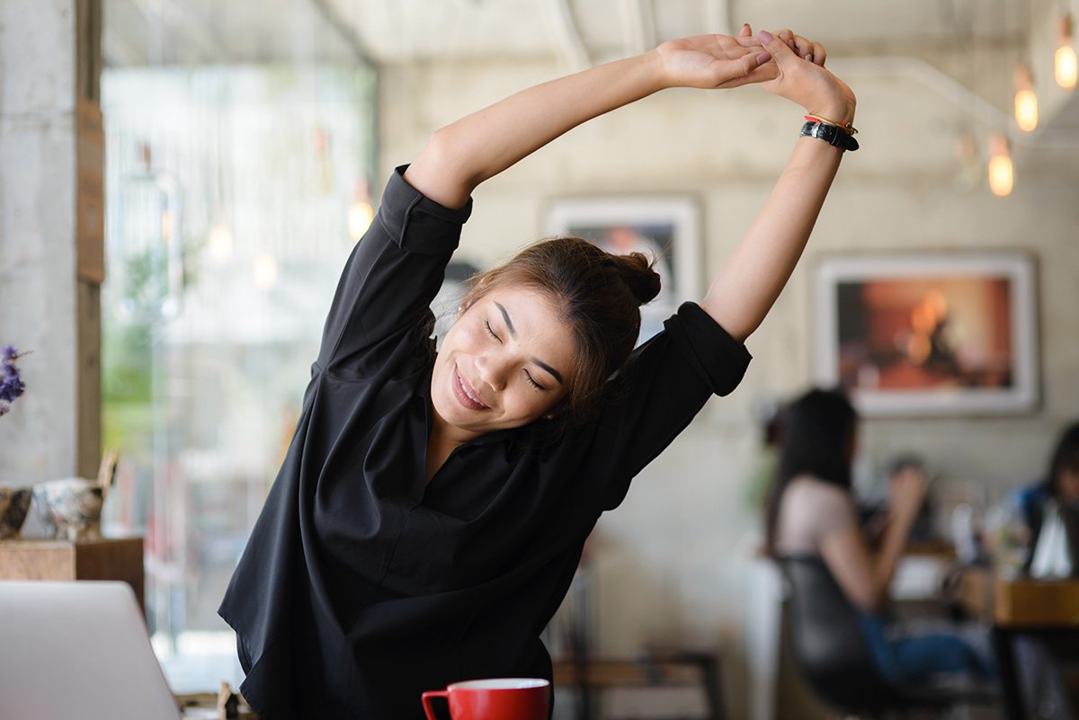 lady stretching her neck