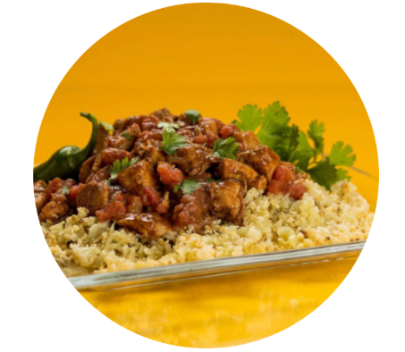 chicken mole with riced cauliflower