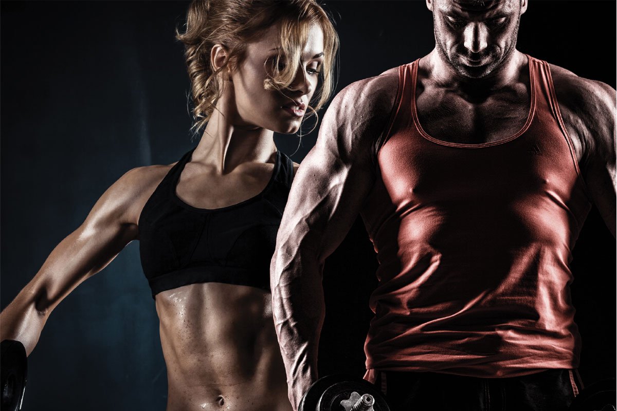 two bodybuilders