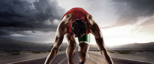 runner at the starting line